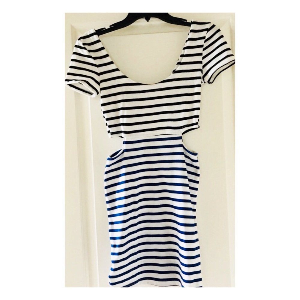 UO Striped Bodycon Dress with Cutouts